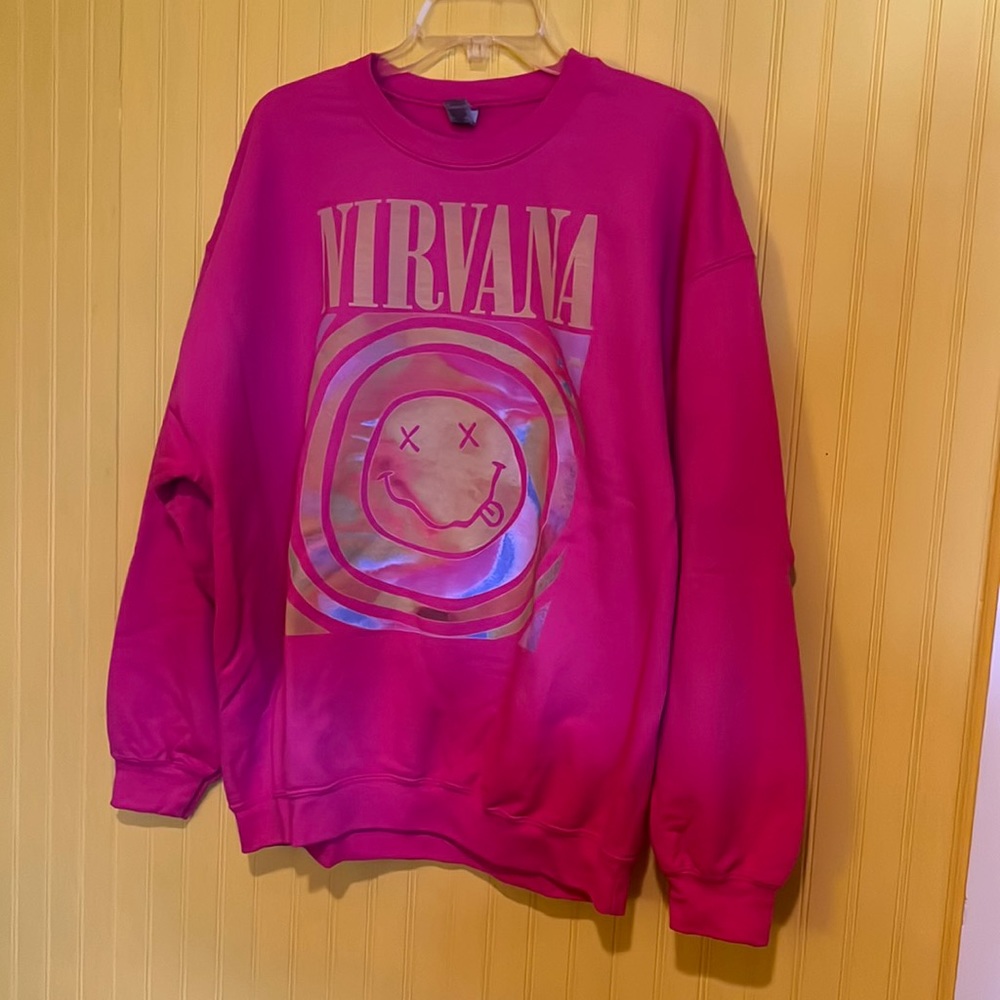 Hot Pink Nirvana sweatshirt